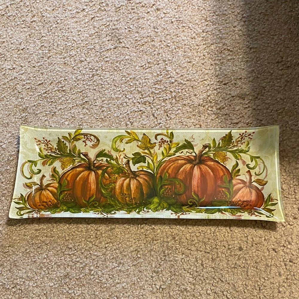 Autumn Harvest Pumpkin Serveware Tray
